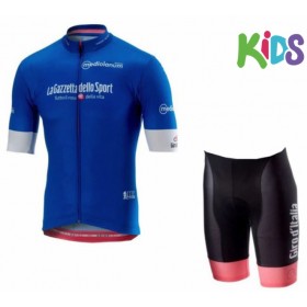 Enfant Combinaison Cycliste Bleu + Cuissard 2018 Tour d'Italie